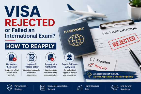 Visa Rejected or Failed an International Exam? How to Reapply
